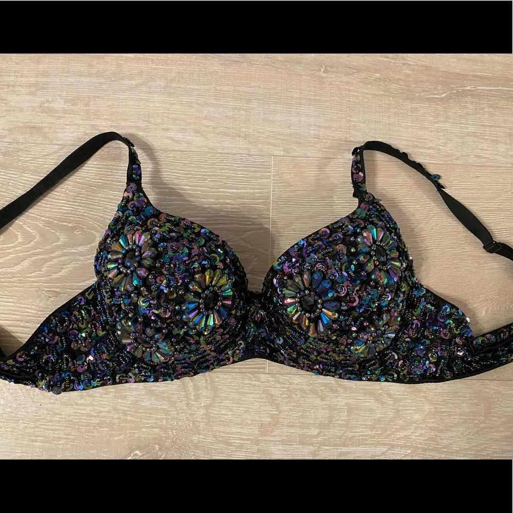 JEWELED PADDED RAVE BRA | SIZE MEDIUM never worn